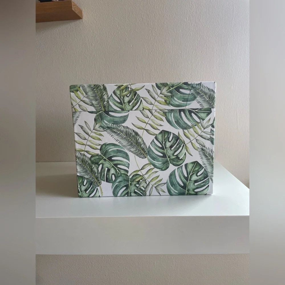 Tropical Leaf Print Storage Box